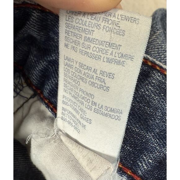 Tommy Hilfiger Denim Skirt Womens‎ 2 Blue Front Slit Mini Y2K 90s fading spots - Picture 9 of 13